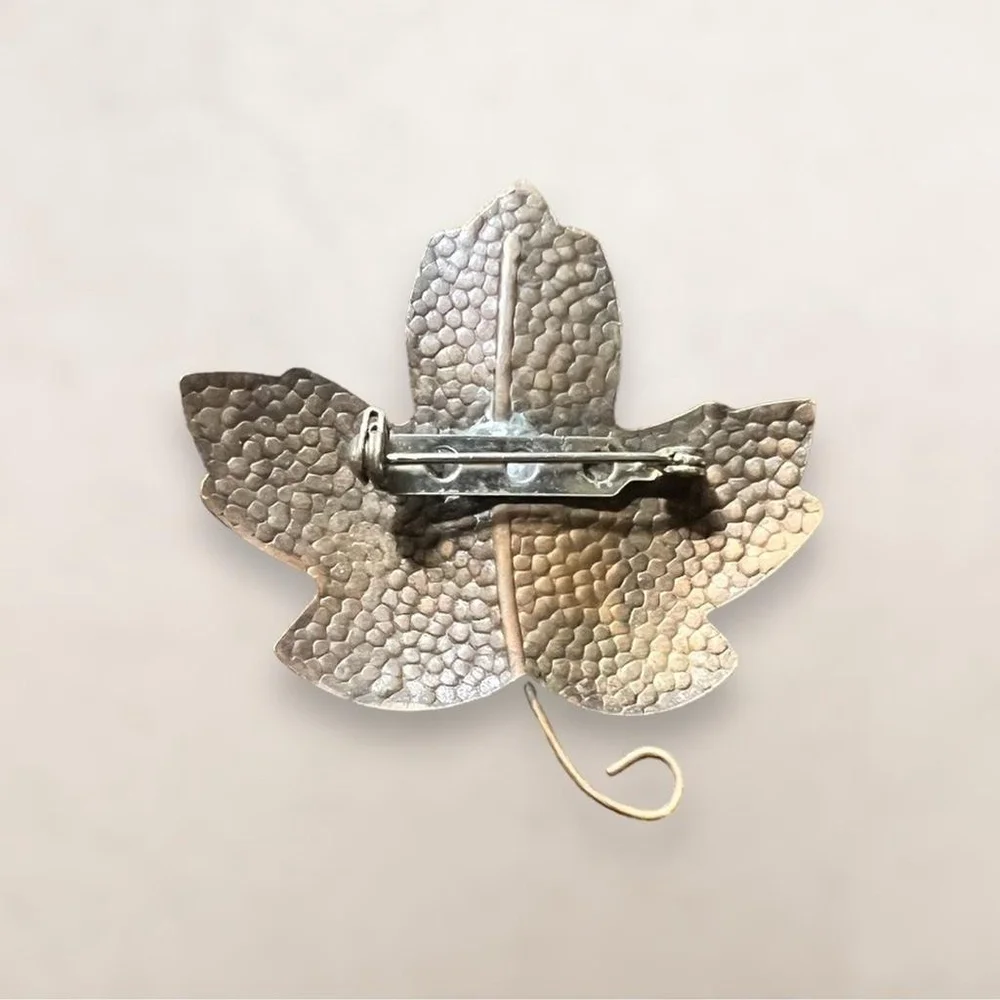 Vintage Hallmark Hammered Copper Leaf Brooch Pin Vintage Copper Vintage Jewelry